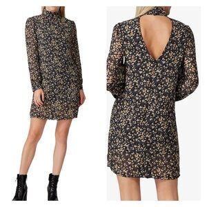 Kendall & Kylie Floral Chiffon Open Back Long Sleeves Shift Dress Size 12/14